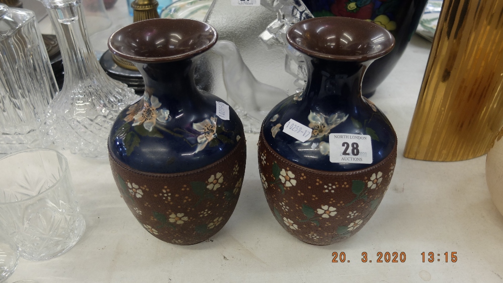 A pair of Lovatt Langley pottery vases