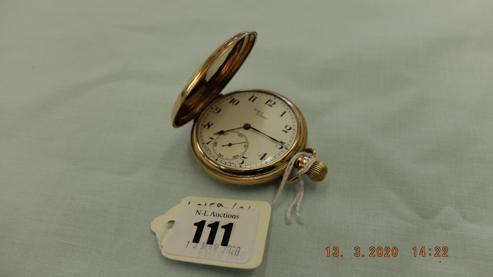 A 9ct full hunter pocket watch Swiss made D.S. - Image 2 of 3