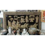 An embroidered oriental wall panel/tapestry 167 x 92cm