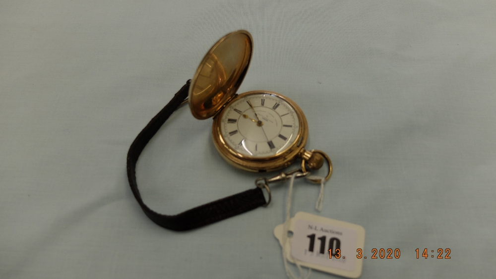 A gold plated Thomas Russell pocket watch