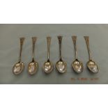 A set of six Danish silver plated spoons