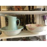 A jug and bowl set plus one other decorative bowl a/f