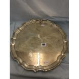 A large hallmarked silver tray, signed,