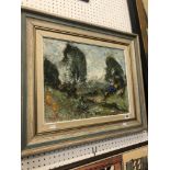 An impressionist oil painting, country scene,