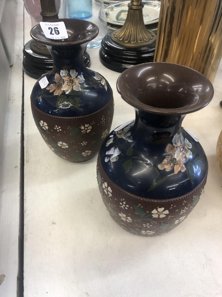 A pair of Lovatt Langley pottery vases