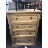 A pine modern ches of drawers, a.