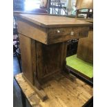 An oak school desk