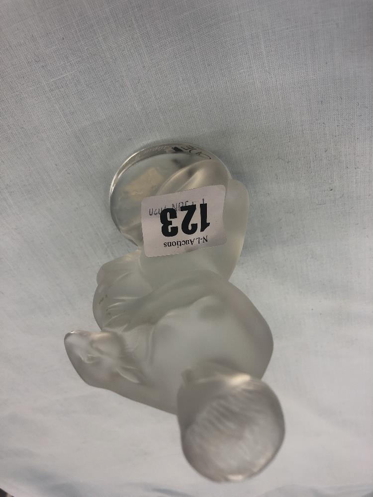 A Lalique figure of a girl with rabbit