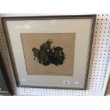 A German woodcut framed picture