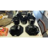 A black part tea set