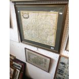 Two old framed maps,