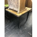 A pine kitchen table with drawer