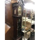 A mahogany reproduction long case clock, Horlsant, purchased from Mappin and Webb,