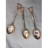 A set of six Danish silver plated spoons