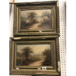 A pair of 19th century oils on board