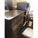 A Stag bedroom suite; chest of drawers,