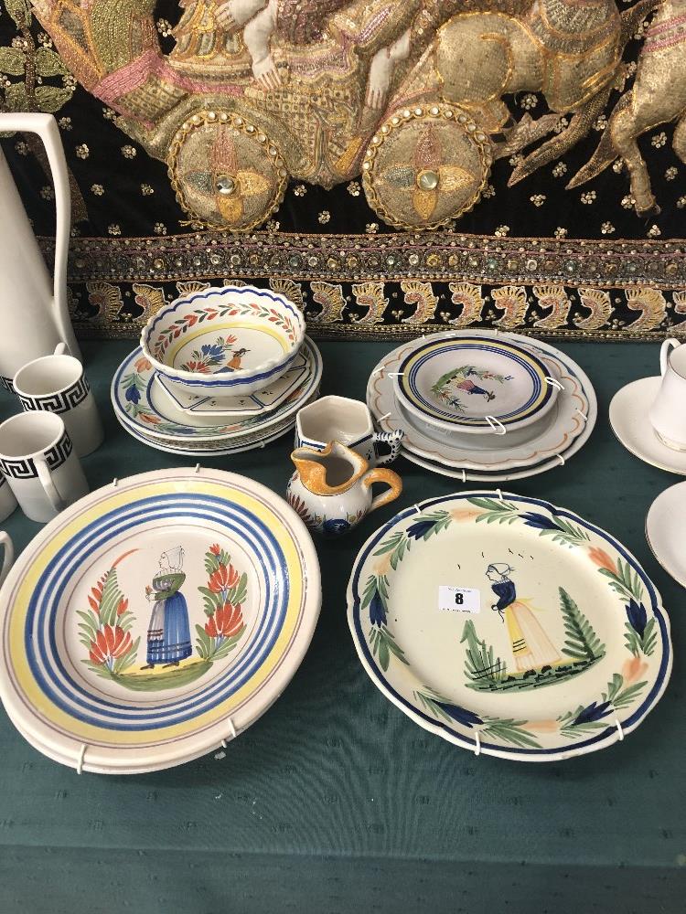 An assortment of Quimper china