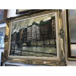 A framed oil on canvas, Paris scene,