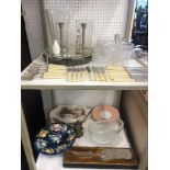 A quantity of assorted oddments including silver plate, crystal,