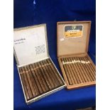 A box of Cohiba cigars and a box of Cohiba Lancero's