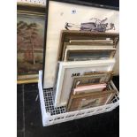 A quantity of assorted pictures including a watercolour of Venice
