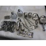 A fifteen piece art nouveau dressing table set