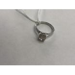 An 18ct white gold, diamond ring, size M, diamond 2.