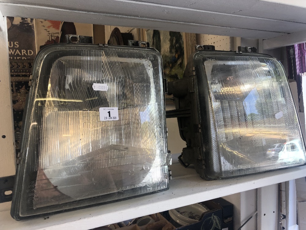 A pair of VW van headlights