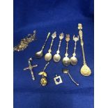 Seven collectible spoons etc.