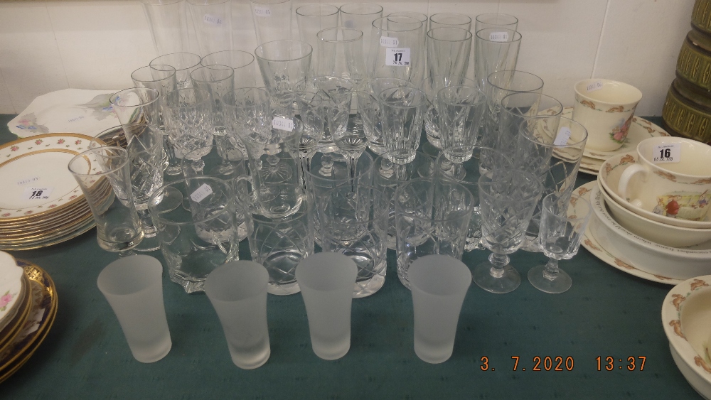 A quantity of wine glasses