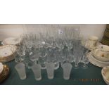 A quantity of wine glasses