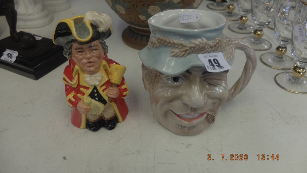 A Royal Doulton 'John Barleycorn' figure and a town crier figure