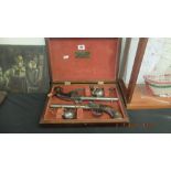 A pair of old continental high calibre, dueling percussion pistols,