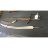 A two old swords and kukri knife