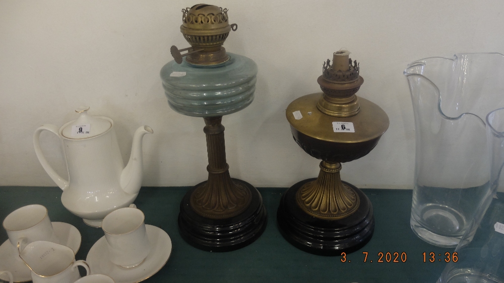 Two brass Victorian oil lamp bases - Image 2 of 2