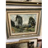 An impressionist oil painting, country scene,