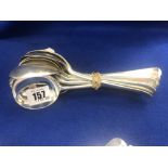 Twelve hm silver soup spoons,