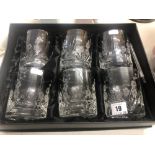 Six Royal Doulton glasses in a box