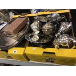 A qty of assorted silver plate x 2 boxes