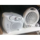 Two boxed fan heaters