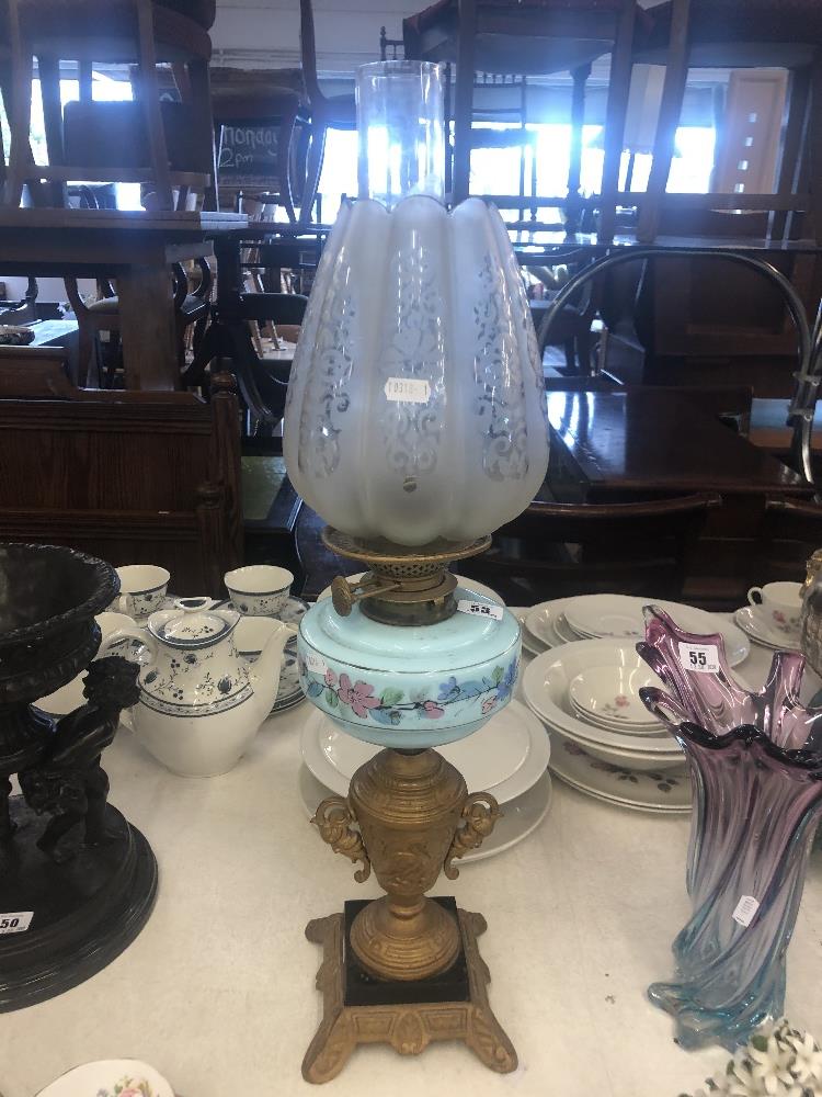 A Victorian French oil lamp