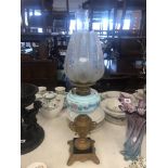 A Victorian French oil lamp