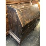 An oak bureau,