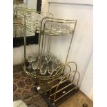 A drinks trolley plus glasses