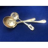Three hallmarked silver ladles, two gravy one soup, approx.