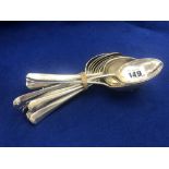 Twelve hm silver (rat tail) spoons,