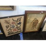 Two Victorian needlework pictures