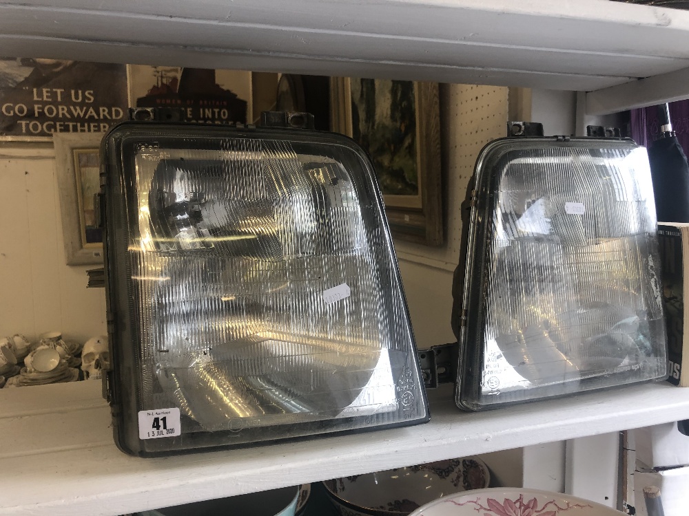 A pair of VW van headlights