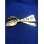 Seven hm silver grapefruit spoons,