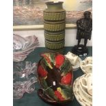 A 1960's German pottery vases and fruit bowl